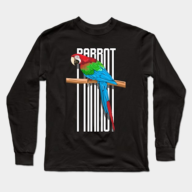 Parrot Stylish Long Sleeve T-Shirt by Mako Design 